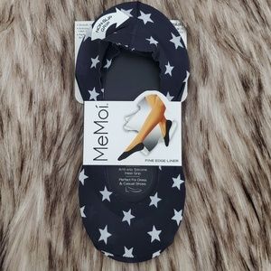 3/$20 MEMOí 3 Pack Fine Edge Liner No Show Socks